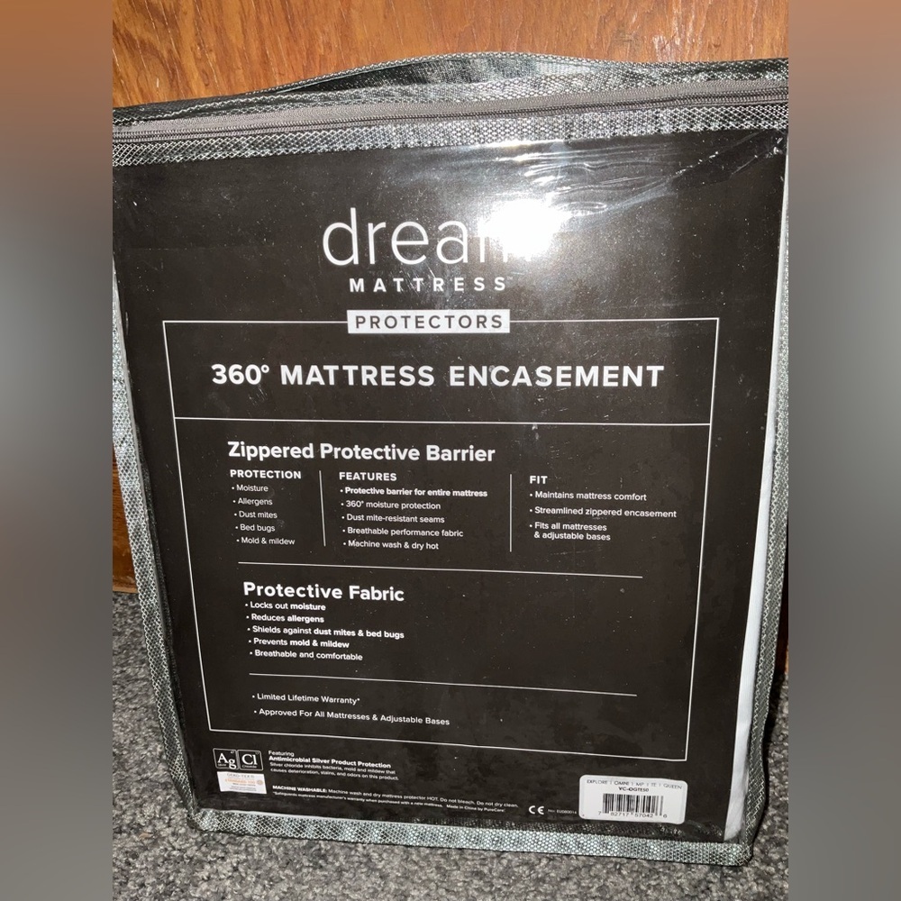 NWT Dream Mattress 360° Encasement Queen Zippered Bed Bug Proof Waterproof - Picture 3 of 5